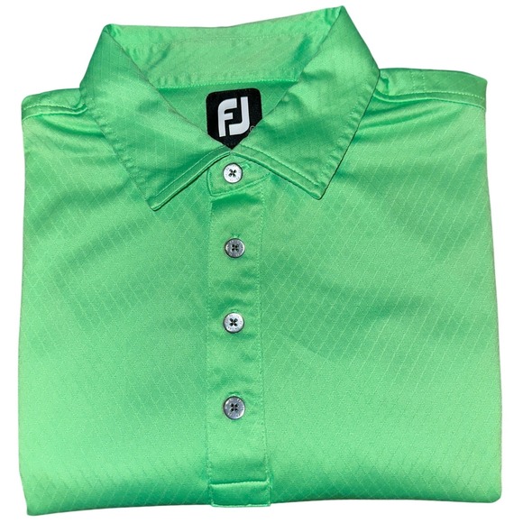 FootJoy Other - FootJoy Mens Quail Hollow Country Club Golf Polo Shirt‎ Lime Green Textured L